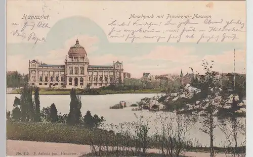 (115403) AK Hannover, Maschpark mit Provinzialmuseum 1902