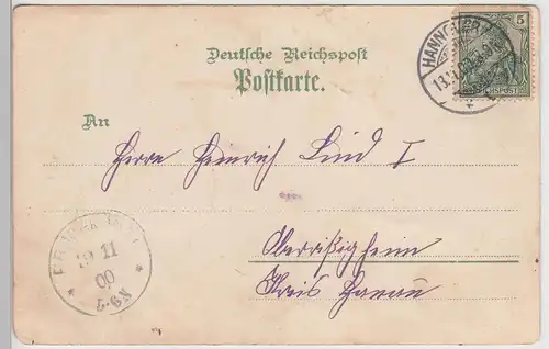 (114852) AK Gruss aus Hannover, Mehrbild Litho, Radfahrer 1900