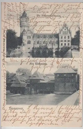 (113575) AK Hannover, Alte Klickmühle, Flusswasserkunst 1902