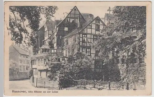 (112426) AK Hannover, alte Häuser an der Leine, Fachwerk 1918