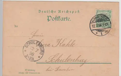 (111457) AK Gruß aus Hannover, Ernst August Platz 1898