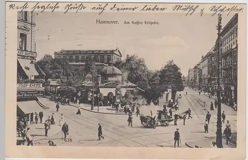 (111053) AK Hannover, Am Kaffee Kröpcke, 1920