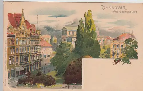 (110858) Künstler AK Hannover, Am Georgsplatz vor 1905