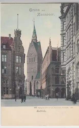 (106124) AK Gruß aus Hannover, Marktkirche 1899