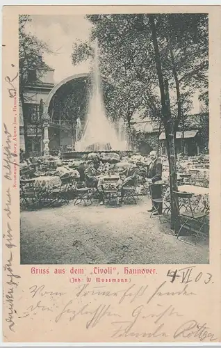 (106118) AK Gruß aus dem Tivoli Hannover 1903