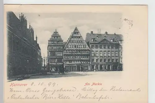 (105356) AK Hannover, Am Markt, 1899