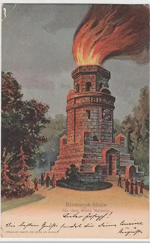 (98990) AK Hameln, Bismarck-Säule, vor 1905 (gel. 1907)