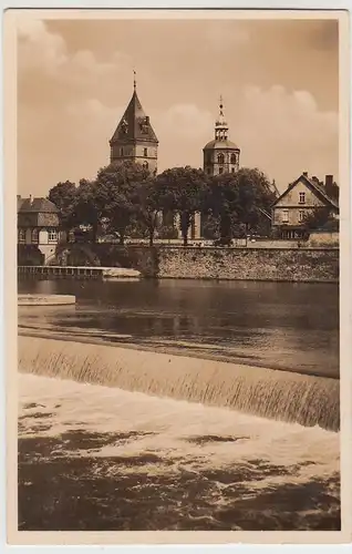 (98988) Foto AK Hameln, Münster mit Wehr, 1936