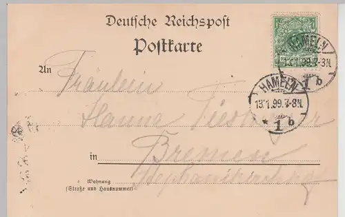 (113397) AK Gruß aus Hameln, Hochzeitshaus, Fuhrwerk 1899