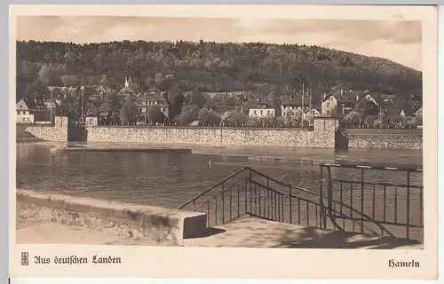 (113259) Foto AK Hameln, Blick gegen den Klüt 1938