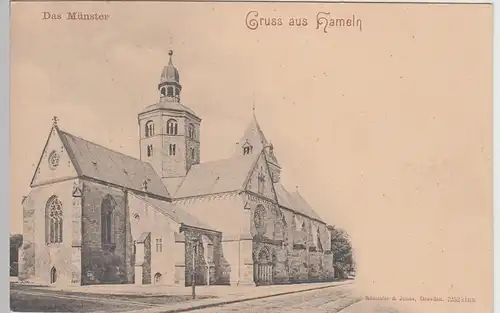 (110975) AK Gruss aus Hameln, Münster, vor 1905