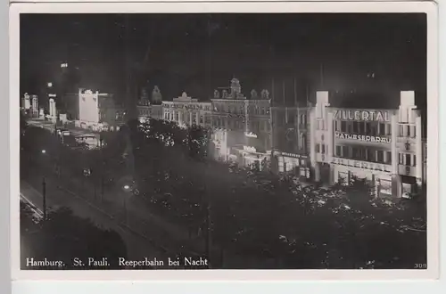 (94601) Foto AK Hamburg, St. Pauli, Reeperbahn bei Nacht 1939