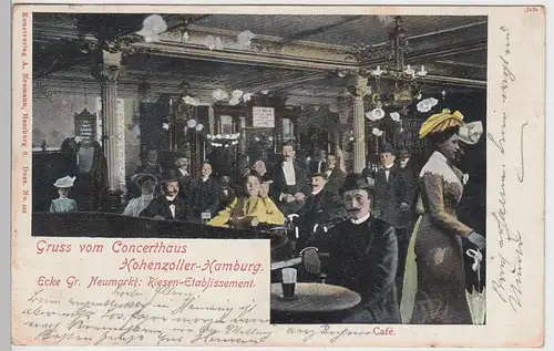 (93570) AK Hamburg, Gruss v. Concerthaus Hohenzoller, 1903