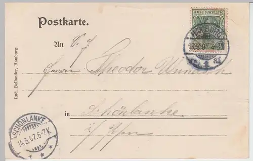 (91360) AK Gruß aus dem Alster Pavillon Hamburg, gelaufen 1907