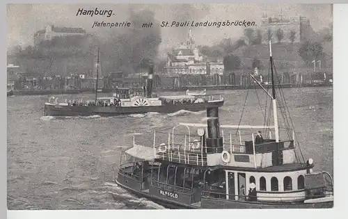 (84511) AK Hamburg, Hafenpartie, Schiff Repsold, Raddampfer, vor 1945