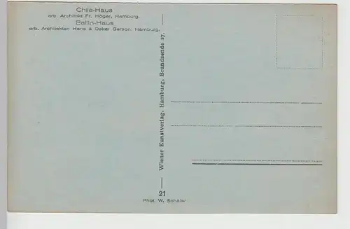 (78065) Foto AK Hamburg, Chilehaus u. Ballinhaus "Hamburgs Wolkenkratzer"