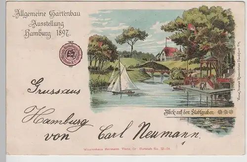 (78053) AK Hamburg, Allg. Gartenbau Ausstellung 1897, Litho