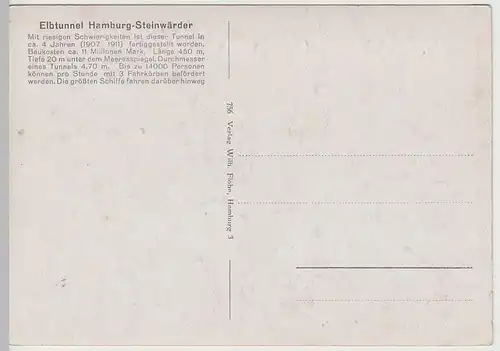 (77055) AK Hamburg, Elbtunnel Mehrbildkarte m. Aufzug, Kuppel