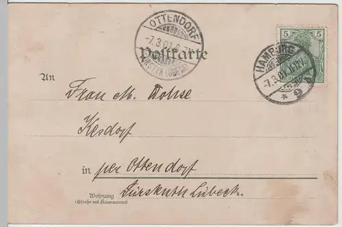 (76416) Künstler AK Gruß aus Hamburg, Alter Jungfernstieg 1901