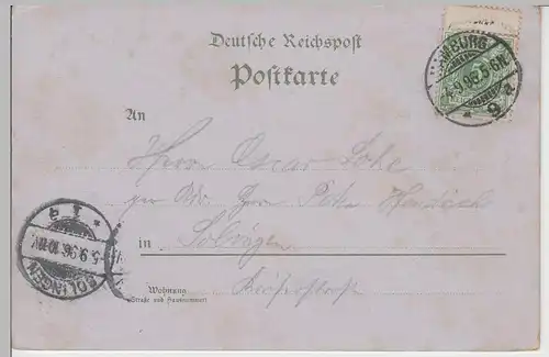 (76415) Künstler AK Gruß aus Hamburg, Fährhaus Uhlenhorst 1896