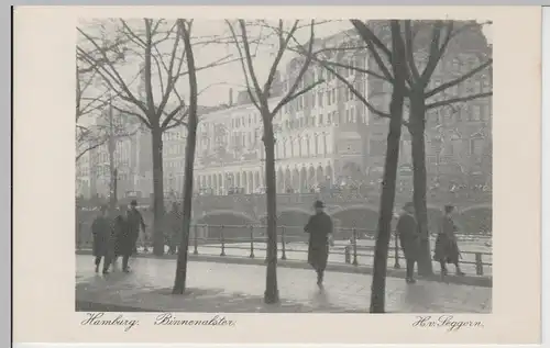(74129) AK Hamburg, Binnenalster, Künstlerfoto H. v. Seggern, vor 1945