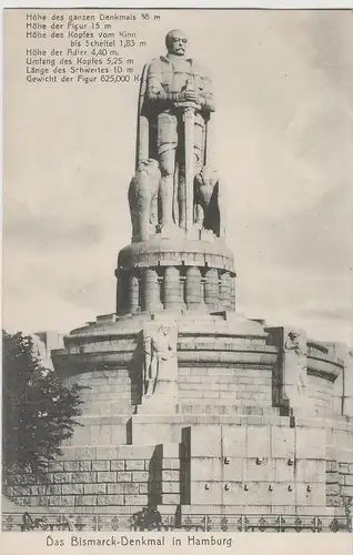 (73019) AK Hamburg, Bismarck-Denkmal vor 1945