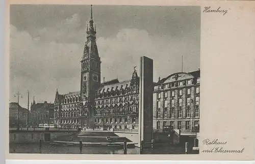 (66464) AK Hamburg, Rathaus mit Ehrenmal