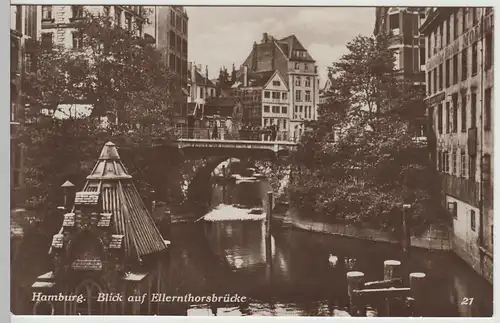 (66419) Foto AK Hamburg, Blick auf Ellernthorsbrücke, 1920er