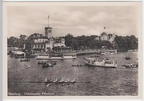 (47715) Foto AK Hamburg, Uhlenhorster Fährhaus, Boote, vor 1945