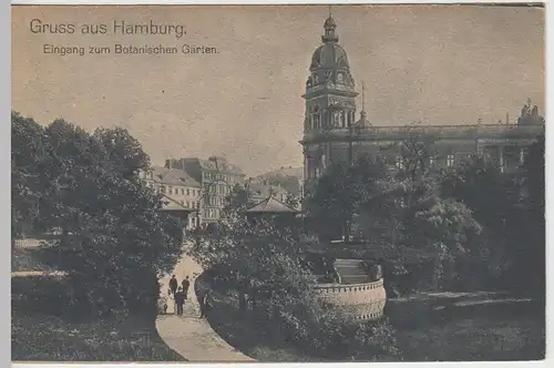 (41659) AK Hamburg, Eingang zum Botanischen Garten, vor 1945