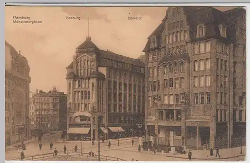 (37310) AK Hamburg, Mönckeberghaus, Seeburg, Barkhof, 1910er