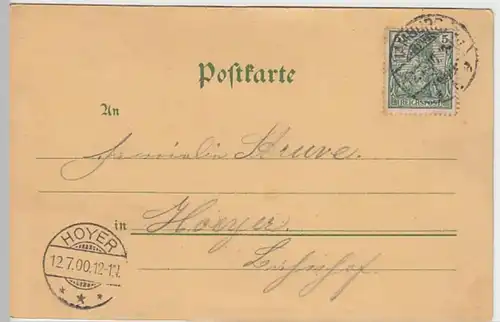 (19340) AK Gruß a. Hamburg, Fährhaus Uhlenhorst, Mondscheinkarte 1900