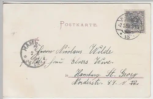 (19338) AK Gruß aus Hamburg, Fährhaus St. Pauli, Litho 1900
