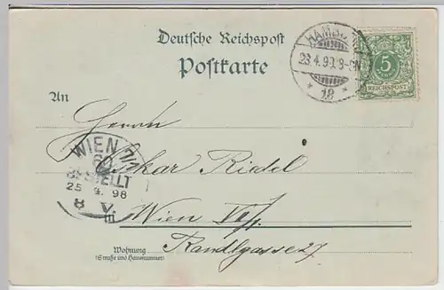 (19272) AK Gruß aus Hamburg, Dovefleet, Mondscheinkarte 1898