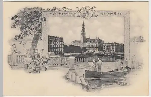 (19271) Künstler AK Hamburg, Rathaus, bis 1905