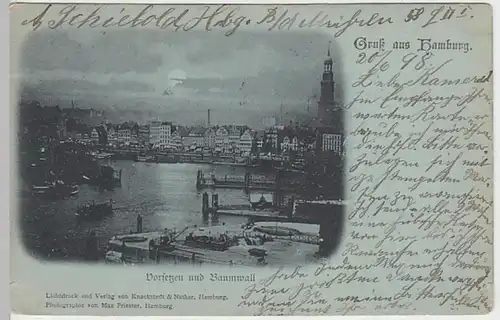 (19261) AK Gruß aus Hamburg, Vorsetzen, Mondscheinkarte 1898