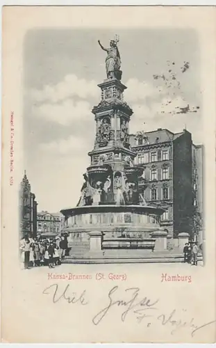 (18723) AK Hamburg, Hansabrunnen 1899