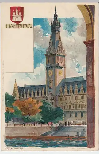 (18722) Künstler AK Kley,  Hamburg, Rathaus 1899