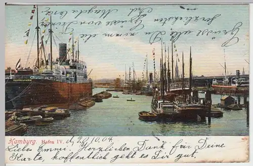 (16283) AK Hamburg, Hafen IV 1904