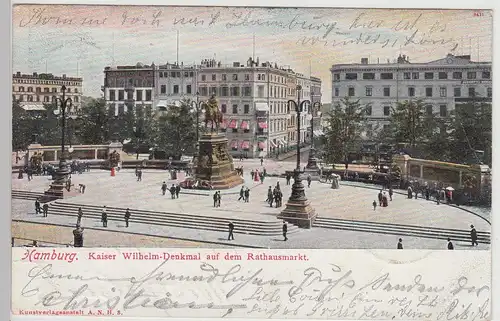 (115154) AK Hamburg, Kaiser Wilhelm-Denkmal 1905