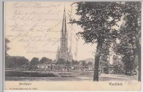 (114935) AK Hamburg-Wandsbek, Marktplatz 1905