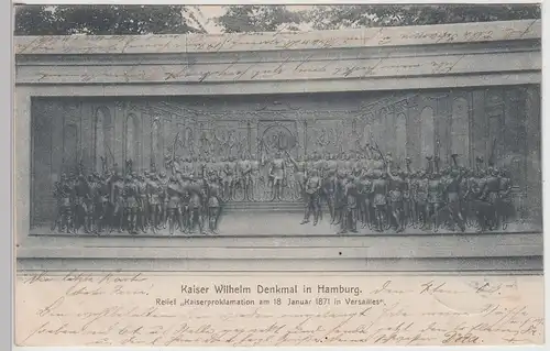 (114933) AK Hamburg, Kaiser Wilhelm Denkmal, Relief Kaiserproklamation 1903