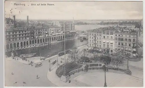 (114796) AK Hamburg, Blick auf beide Alstern 1908