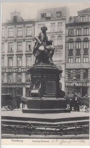 (113271) AK Hamburg, Lessing Denkmal, Tivoli Bräu, vor 1945