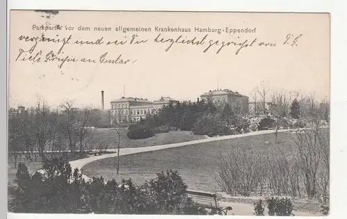 (113264) AK Hamburg Eppendorf, Krankenhaus, Park 1908