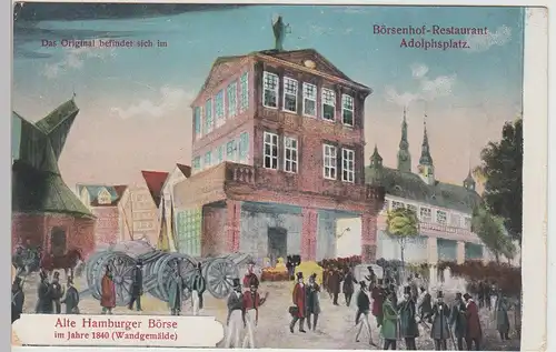 (113034) AK Hamburg, Börse - Gemälde i. Börsenhof-Restaurant um 1910