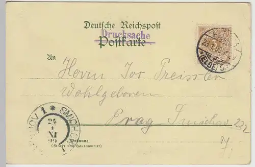 (112870) AK Hamburg, Herrengrabenfleet u. altes Rathaus, Litho 1899