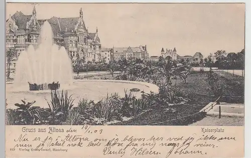 (112618) AK Gruß aus Altona, Hamburg, Kaiserplatz 1904