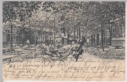 (112586) AK Hamburg, Wandsbek, Klein Jüthorn, Biergarten 1903
