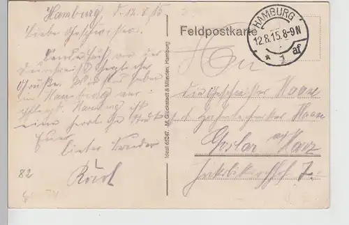 (112584) AK Hamburg, Hauptbahnhof, Straßenbahn, Feldpostkarte 1915